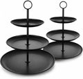 YOUNTHYE Black Cupcake Stand 3 Tier, Stainless Steel Tiered Dessert Stand for Wedding, Birthday, Tea Party, Holiday Dessert Table, Serving Tray for Cupcakes, Cookies, Macarons and Fruit by YOUNTHYE