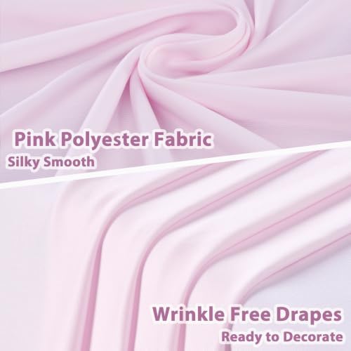 10×10ft Light Pink Curtains for Wedding Party Backdrop Decor-2 Panel 5×10ft - Image 3