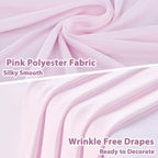 20×10ft Light Pink Curtains for Wedding Party Backdrop Decor-4 Panel 5×10ft - Image 3