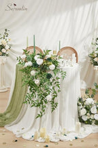 Serwalin Green Artificial Flowers Box Silk Flowers with Stems for Wedding - Image 2