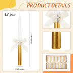 MTLEE 12 Pcs Baptism Favor Gold Bow Candles with Cross Baby Shower Favors Religious Holy Communion Christening Gifts for Christian Guests Party Wedding Birthday - Image 2