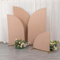 Efavormart Set of 4 Nude Spandex Half Moon Arch Covers, Custom Fit Chiara Backdrop Slipcovers 2.5ft-7ft for Minimalist Lifestyle Branding and Boho Decor by efavormart