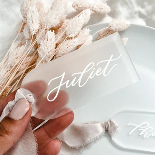 100Pcs Clear Acrylic Ribbon for Wedding Seat Labels Reserved Signs DIY - Image 7