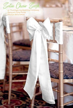 120 PCS White Satin Chair Sashes, 7 x 108 Inch - Image 4