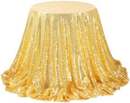 90x132inch Rectangle Sparkly Gold Sequin Tablecloth Wedding Glitter Drapes - Image 6
