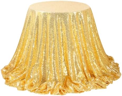 90x132inch Rectangle Sparkly Gold Sequin Tablecloth Wedding Glitter Drapes - Image 6
