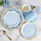 OuMuaMua 350Pcs Blue Paper Plates and Napkins Party Supplies for 50 Guests - Image 2