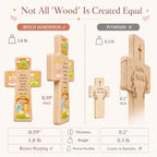 Onism Wooden Wall Cross for Baby Girl, Nativity Baptism Gift, 8 in Hardwood - Image 4
