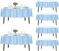 Fokitut 6 Pack Round Tablecloth, 70 Inch, Stain Resistant and Wrinkle Polyester Table Cloth, Fabric Table Cover for Kitchen Dining, Wedding, Party, Holiday Dinner-Blue Mist by Fokitut