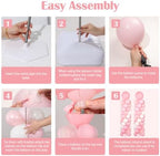 Light Pink Balloons Stand Column Kits 2 Sets Birthday Decorations - Image 5