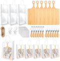 37 Pcs Baby Shower Game Prizes for Winners 6 Sets Baby Shower Prizes for Game Player with Bamboo Cheese Board Oak Cutlery Placemats Tags Bags by Denylopro
