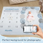 Personalized Baby Milestone Blanket for Boys Girls Baby Month Blanket- First Year Calendar Monthly Growth Chart - Balloon Elephant Halloween Birthday Gifts for Infant Todder - Image 2