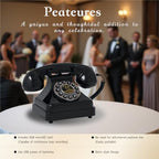 Audio Guest Book Wedding Phone,Audio Guestbook Phone Vintage Style Audio Message Voicemail for Graduation Retirement Party Birthdays Baby Shower Special Occasions (Black) - Image 4