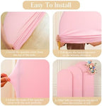Baby Pink Arch Backdrop Cover Set of 3 Wedding Arch Covers Stretchy Backdrop Baby Shower Birthday Party 6FT 6.6FT 7.2FT Light Pink Arch Cover Spandex - Image 4