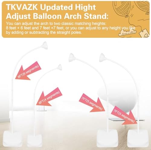 Balloon Arch Kit, Bendable 8FT and 6FT Half Balloon Arch Stand - Image 3