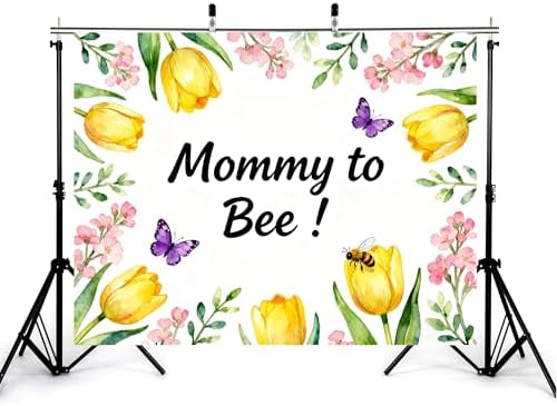 16x10ft Mommy to Bee Backdrop Floral Wildflower Baby Shower Party Gender Reveal Honeycomb Pattern Sweet as Can Photography Background Party Banner Decorations Photo Studio Props - Image 3