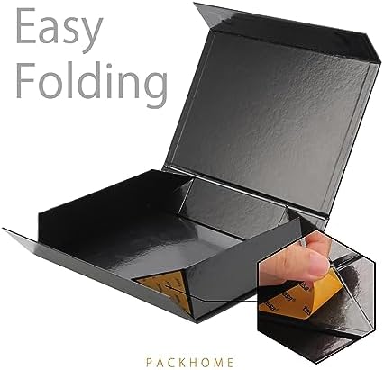 PACKHOME 6 Black Gift Boxes 11.5x8x2.5in with Magnetic Lids for Shirt - Image 5