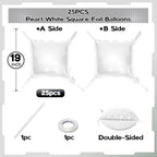 Electric Balloon Pump with 25PCS Pearl White Square Foil Balloons, 600W Dual Nozzle Air Pump and Ivory Tunnel Arch Kit for Baby Shower, Birthday, Wedding Party Decorations - Image 3