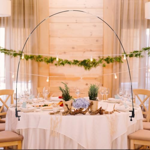 Operitacx 1 Set Balloon Arch Stand, Over The Table Rod Stand with Clamps, Adjustable Plastic Black Table Arch Hanging for Wedding Birthday Party Anniversary - Image 5