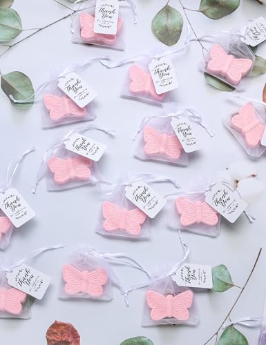 30 Piece Butterfly Soap Set for Baby Shower Party Favors, Christening Favors for Guests, Wedding, Bridal Shower Favors,Baby Girls Gender Reveal Party Favors. (Pink) - Image 3