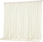 10x10ft Ivory Backdrop Curtain Panels for Parties - Wrinkle Free Polyester Photo Curtain Backdrop Wedding Back Drop Fabric Drapes for Party Decorations Background for Photography by WishCare