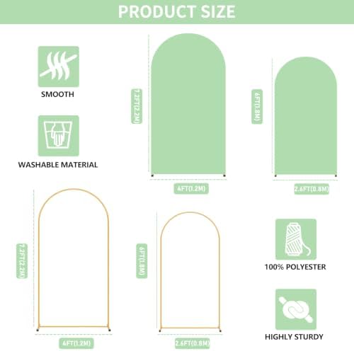 2 Pack Arch Backdrop Stand and Cover Set (7.2FT/6FT), Balloon Arch Stand - Image 4