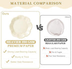 Vyntra Ivory Paper Plates, Cups & Napkins, 350 Pcs Scalloped Party Set - Image 4