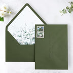 PONATIA 50PCS A7 Euro Flap Envelopes, 5x7 Olive Green Liner Envelope - Image 4