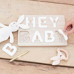 Ginger Ray Hello Baby Alternative Baby Shower Guest Book Wooden Puzzle by Ginger+Ray