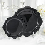 realluck 100Pcs Black Plastic Plates for 50 Guests - Image 4