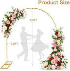 Metal Wedding Arch Stand with Base Gold Backdrop for Ceremony Party - Image 2