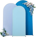 Gradient Blue Arch Backdrop Cover 7.2FT 6.6FT 6FT Arch Covers Stretchy Backdrop Set of 3, Party Arch Cover Spandex Fitted Under The Sea Fabric Arch Covers for Baby Shower Birthday Wedding Decoration - Image 5