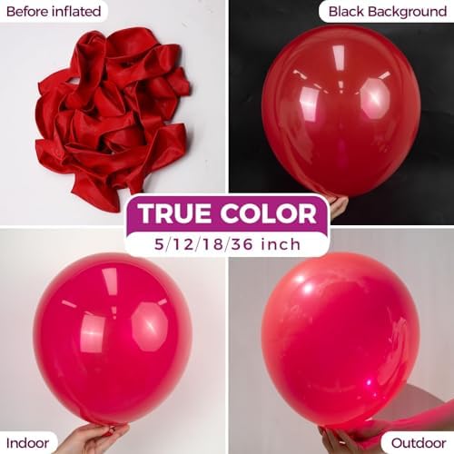 Bezente Red Balloons Latex Party Balloons - 100 Pack 12 inch Round Helium Red Balloons and Electric Balloon Pump Multiple - Image 2