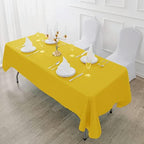 Fokitut 2 Pack Waterproof Rectangle Tablecloth, 90x156 Inch,Stain Resistant and Wrinkle Polyester Table Cloth, Fabric Table Cover for Kitchen Dining, Wedding, Party, Holiday Dinner-Yellow - Image 5
