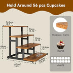 IBUYKE 4 Tier Cupcake Stand,Tiered Display Stand,Brown TLJ018H - Image 6