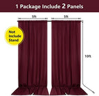 Burgundy Backdrop Curtains for Parties, Weddings, Stage, 10ft x 10ft, 2PCS - Image 2