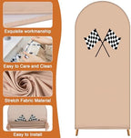 3 Pack Racing Theme Checkered Arch Backdrop Cover Set, Khaki - Image 3