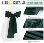 60 PCS Emerald Green Satin Chair Sashes, 7 x 108 Inch - Image 3