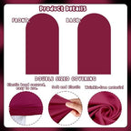 2PCS Arch Backdrop Covers for Arch Stand (7.2ft + 6ft) – Maroon & Black Spandex Fitted Stand Covers for Weddings Baby Showers Birthday Party Supplies Decora & Photo Booths(Only Cover) - Image 6