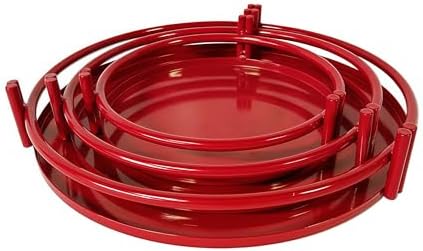 Red 3Pcs Nesting Metal Cake Plate Stand Set 8"10"12" Dessert Display - Image 7