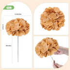 AVIVIHO 65pcs Fake Flowers Brown Hydrangea Artificial Flowers Bulk (Not Squished, No Steaming Need) Silk Flowers with Stems for Wedding Decor,Home,Baby Shower,Table Centerpieces Decoration - Image 4