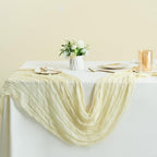 Sioloc 10 Pack Beige Cheesecloth Table Runner 120'' x 35'',Spring Easter Decor Soft Gauze Boho Wedding Table Decor for 10ft Table Birthday Party,Baby Shower, Bridal Shower, Home & Event Decor - Image 4