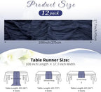 Navy Blue Boho Cheesecloth Table Runner 12 Pack 17x108 Inch Sheer Gauze - Image 2