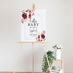 Andaz Press Custom Large Baby Shower Welcome Sign, 16" x 20", Boho Arch Florals Personalized Canvas Welcome Sign, Signage Gender-Neutral Canvas Sign for Baby Sprinkle, Fall Baby Shower Decorations - Image 2