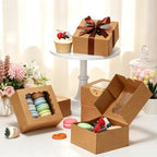 5x5x2.5 Auto-Popup Small Cookie Boxes with Window, Brown, 60 Pack - Image 5