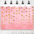 8x6ft Twinkle Littler Star Backdrops Pink Starry Sky Gold Glitter Little Star Photography Background Birthday Party Decorations Baby Shower Backdrop for Girls Kids Portrait Photography Backdrop by Mivor