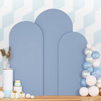 Dusty Blue Wedding Arch Cover Set of 3 Arch Cover Backdrop Fabric 4ft 5ft 6ft Spandex Fit Backdrop Covers for Arched Stand Arches Frame Wall Cover for Birthday Baby Shower Party Arched Stand Covers by PATYDEST
