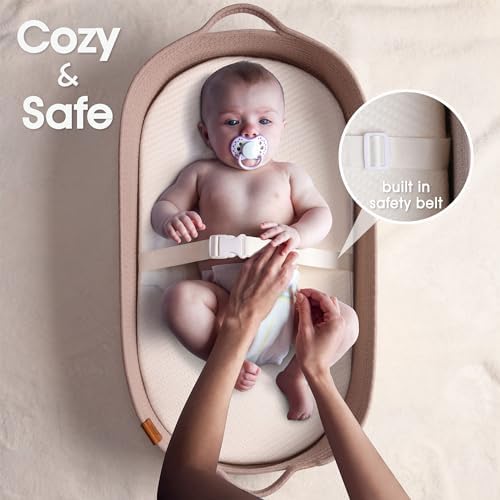 Baby Changing Basket Includes Diaper Caddy - Soft & Waterproof Dual-Cover, Portable, Changing Pad for Dresser & Changing Table, Gift for Baby Shower, Organic Cotton Rope - Image 4