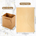 Sherr 200 Pcs Mini Gift Bags Bulk, Extra Small Brown Kraft Paper Bag with Card and Handle, 4x2.8x4.5 Tiny Little Gift Box with Tissue Paper for Birthday, Party Favor, Wedding, Baby Showers, Business - Image 3