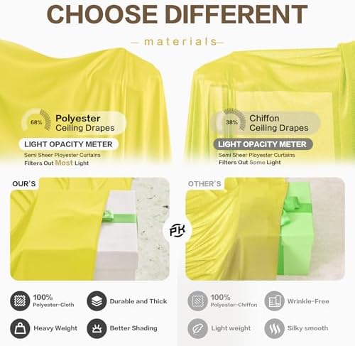 20ft×15ft Yellow Backdrop Curtain for Wedding Parties - Image 5